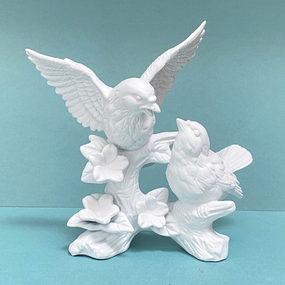 Beautiful Matte White Bird Sculpture - Upcycled - Vintage - Salvaged - Farmhouse
